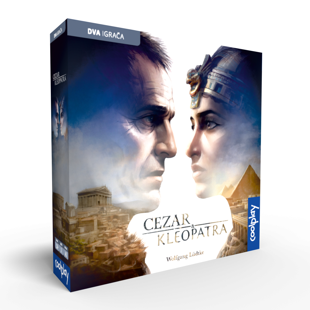 Cezar & Kleopatra box with the Serbian title redrawn in the original engraved lettering