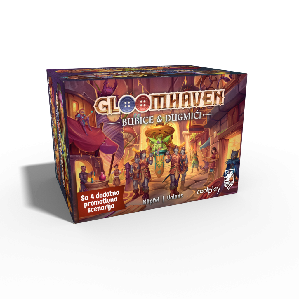 Gloomhaven: Bubice & Dugmići, Serbian edition box