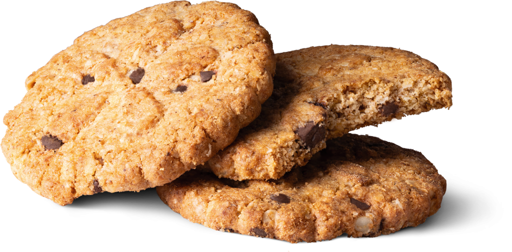 Wholegrain biscuits with chocolate pieces, studio photography for the packaging