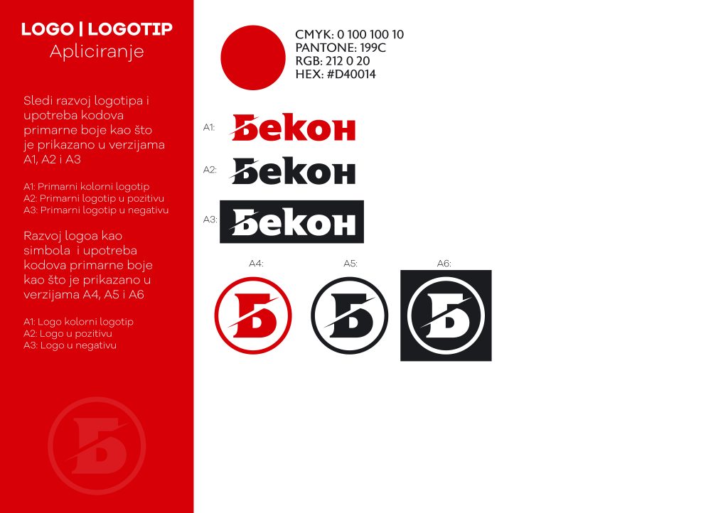 Bekon brand book, colour palette