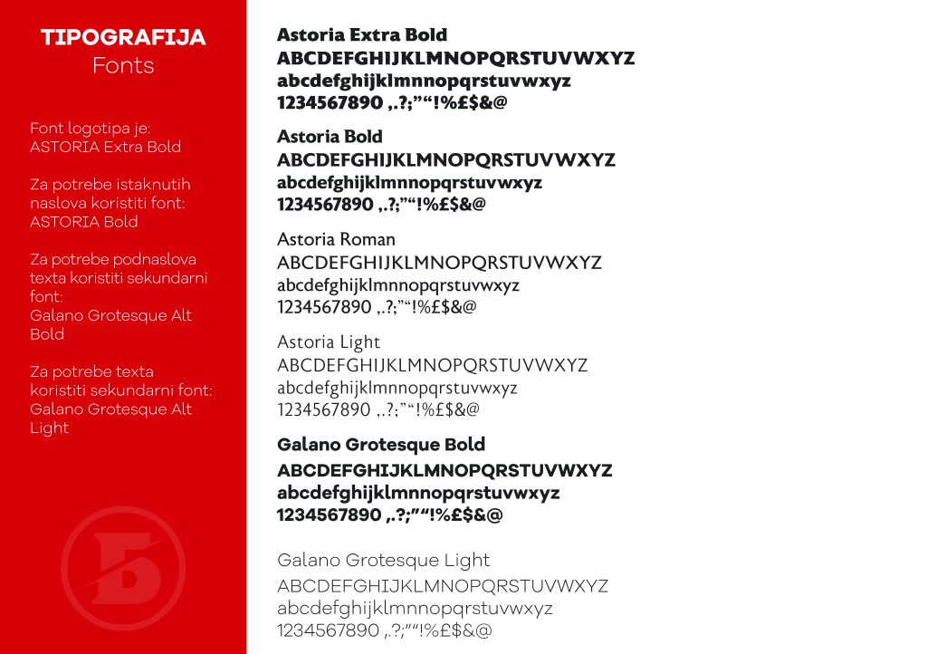Bekon brand book, typography system