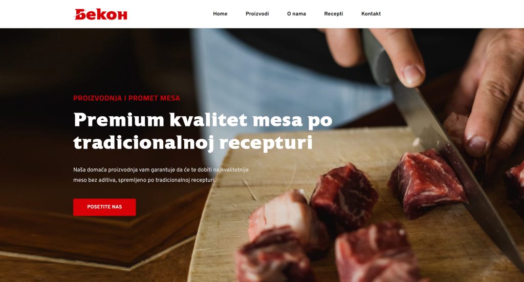 Bekon website homepage