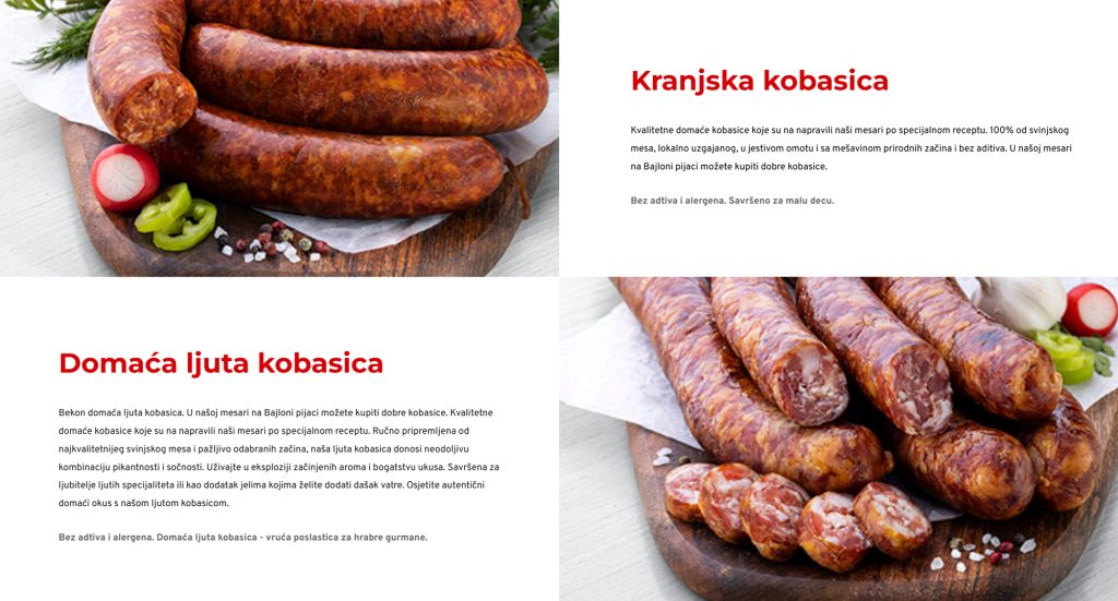 Bekon website product range page